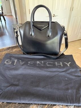 Givenchy Black Leather Top-Handle Satchel with Shoulder Strap